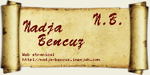 Nadja Bencuz vizit kartica